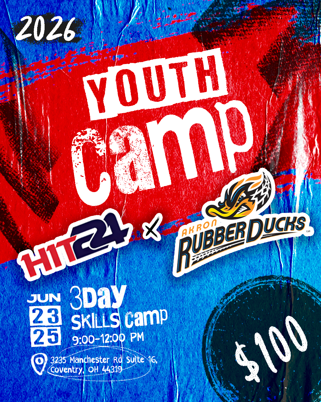 HIT24 X AKRON RUBBERDUCKS CAMP 3 DAY CAMP 6/23-6/25