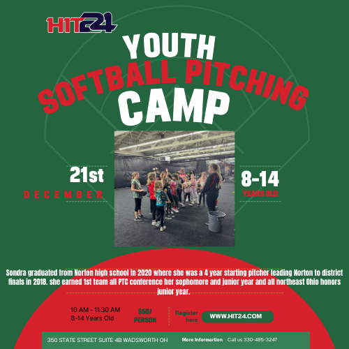 SOFTBALL PITCHING CAMP DECEMBER 21st  10-11:30AM