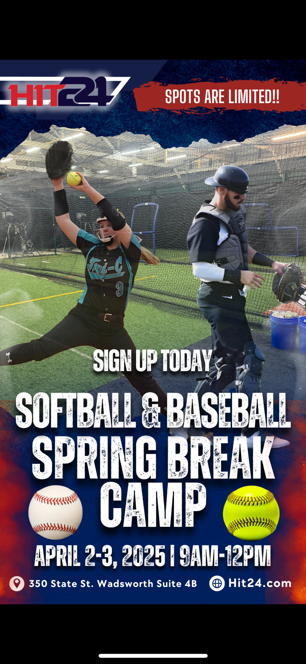 SPRING BREAK CAMP APRIL 2nd & 3rd- 1 DAY CAMP OR 2 DAY !!