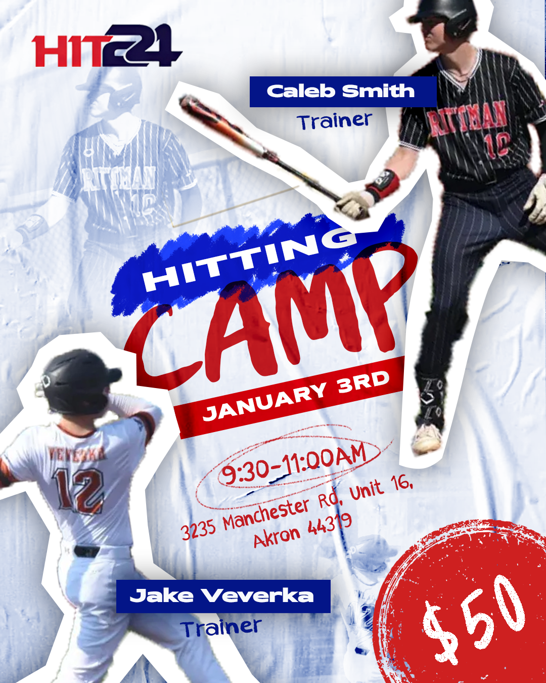 Youth Baseball/Softball Hitting Camp 1/3 Coventry