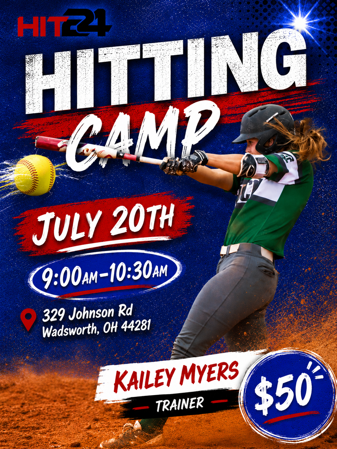 Youth Baseball/Softball Hitting Camp 7/20 Wadsworth