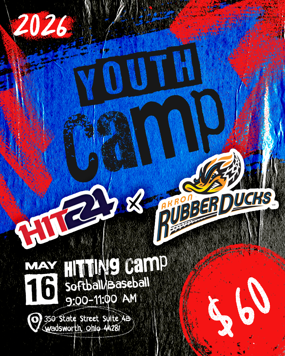 HIT24 X AKRON RUBBERDUCKS CAMP 5/16 @ WADSWORTH